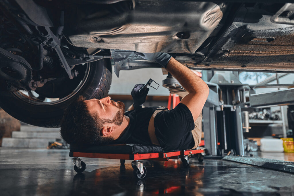 Experienced technician works on a car (Motorplex in Spokane)