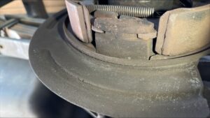 Damaged brake shield bracket - needs preventative maintenance